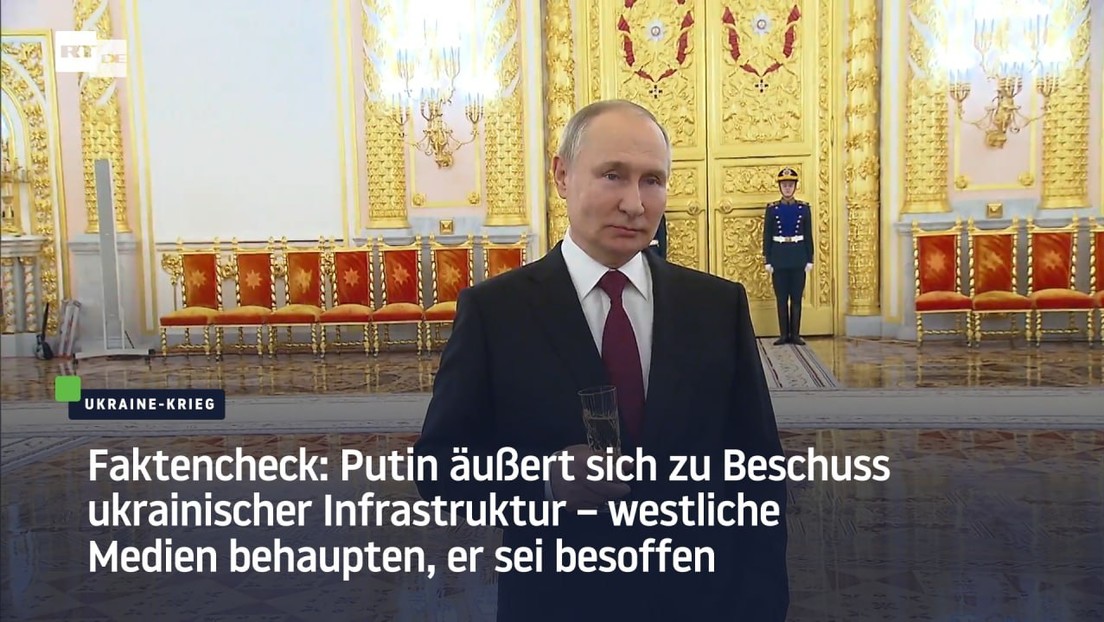 Nach Putins Aussage zum Beschuss ukrainischer Infrastruktur behaupten Medien, er sei besoffen