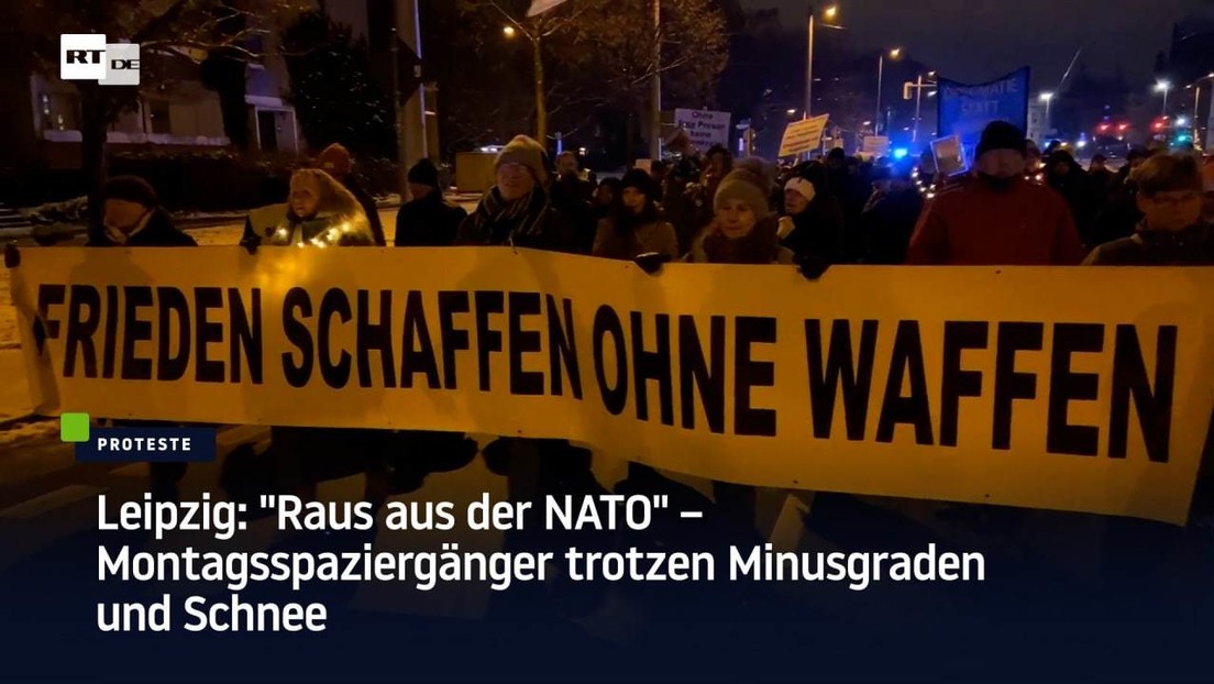 Leipzig: "Raus aus der NATO" – Montagsspaziergänger trotzen Minusgraden und Schnee