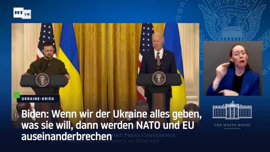 Biden: Wenn wir der Ukraine alles geben, was sie will, dann werden NATO und EU auseinanderbrechen
