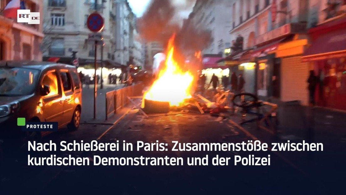 Nach Schießerei in Paris: Zusammenstöße zwischen kurdischen Demonstranten und der Polizei