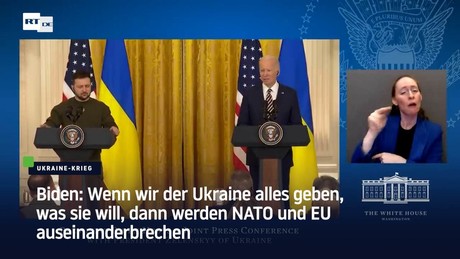 Biden: Wenn wir der Ukraine alles geben, was sie will, dann werden NATO und EU auseinanderbrechen