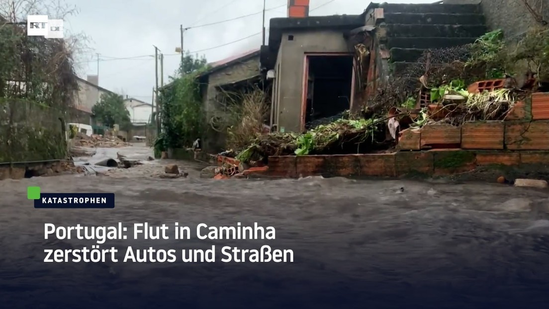 Portugal: Flut in Caminha zerstört Autos und Straßen