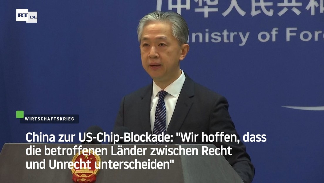 China zu US-Chip-Blockade: "Hoffen, dass betroffene Länder zwischen Recht und Unrecht unterscheiden"