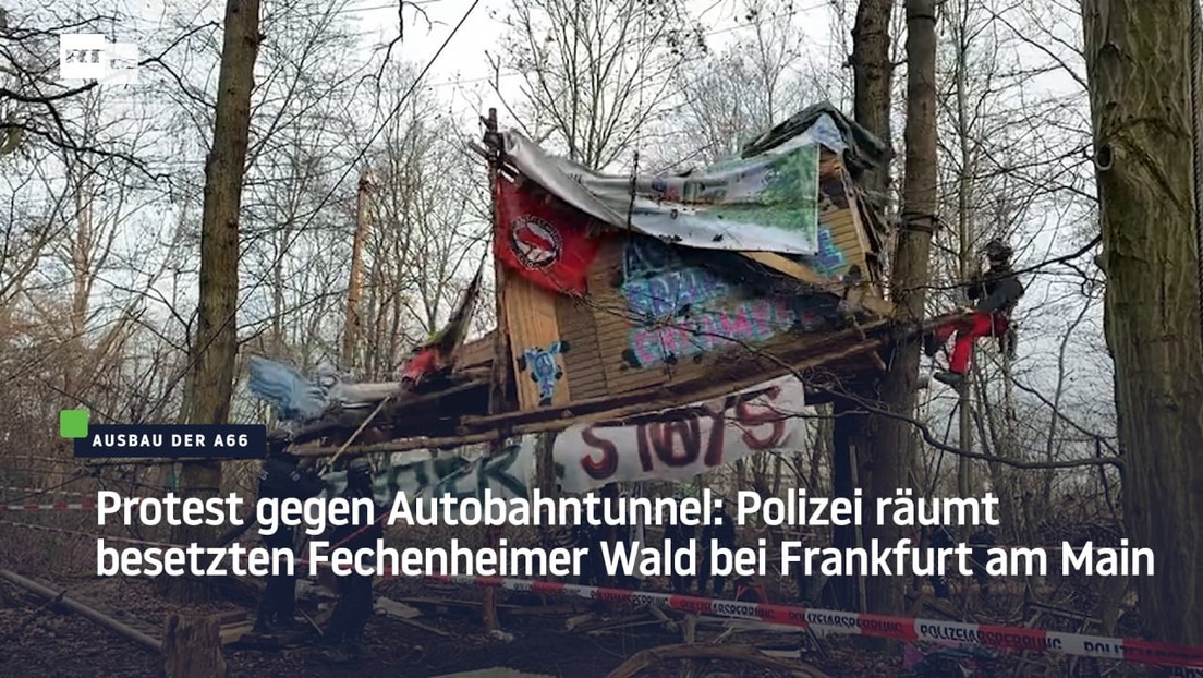 Protest gegen Autobahntunnel: Polizei räumt besetzten Fechenheimer Wald bei Frankfurt am Main