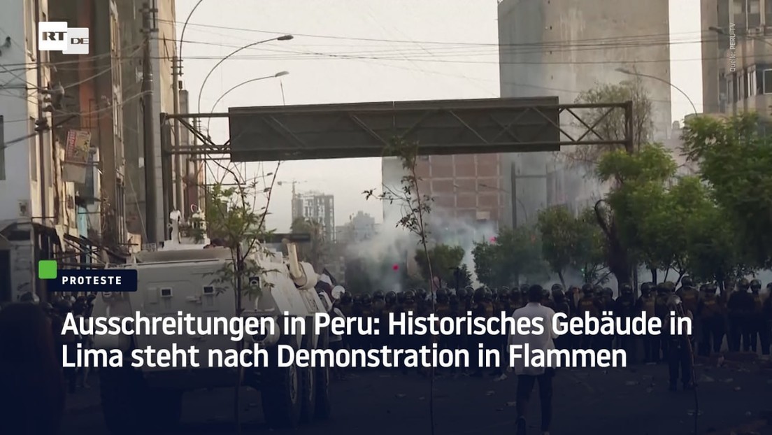 Ausschreitungen in Peru: Historisches Gebäude in Lima steht nach Demonstration in Flammen