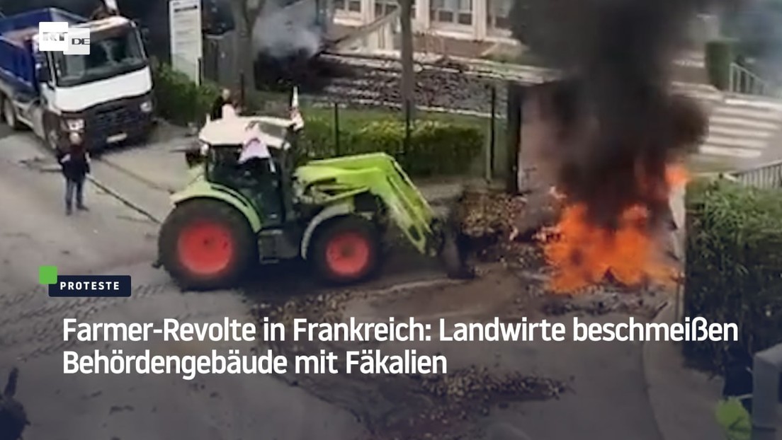 Bauernproteste in Frankreich: Landwirte beschmeißen Behördengebäude mit Fäkalien