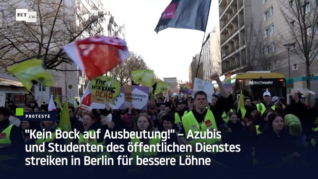 Berlin: Azubis und Studenten des öffentlichen Dienstes streiken für bessere Löhne