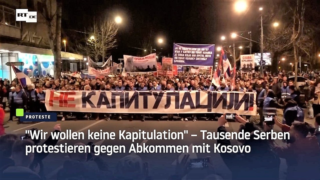 "Wir wollen keine Kapitulation" – Tausende Serben protestieren gegen Abkommen mit Kosovo