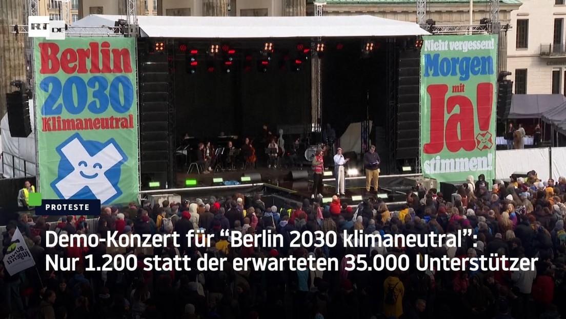 Demo-Konzert für "Berlin 2030 klimaneutral": Nur 1.200 statt der erwarteten 35.000 Unterstützer