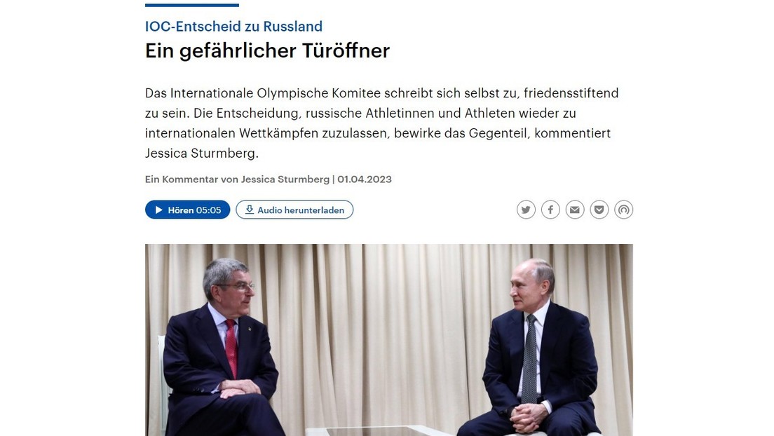 Deutschlandfunk hetzt gegen IOC-Zulassung russischer Athleten
