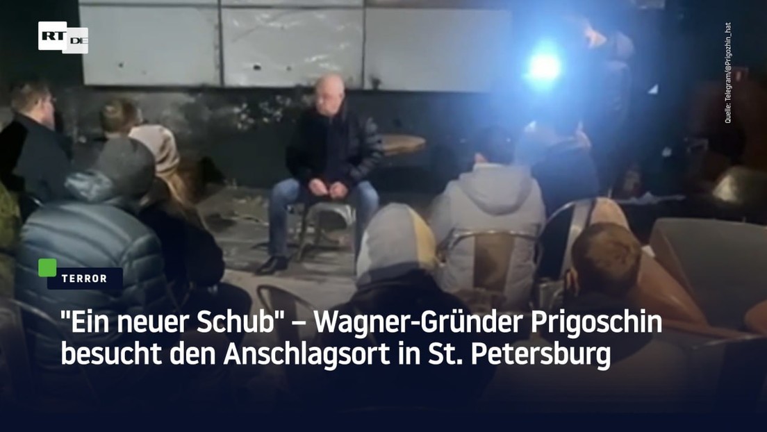 "Ein neuer Schub" – Wagner-Gründer Prigoschin besucht den Anschlagsort in St. Petersburg