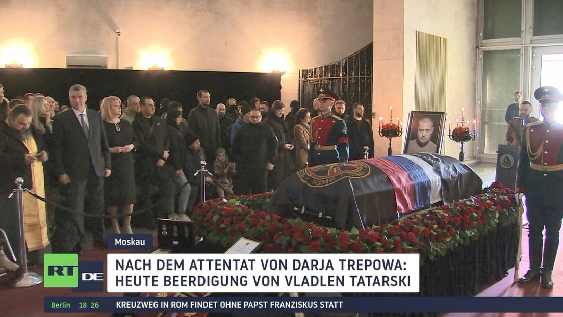 In Moskau findet Trauerfeier für getöteten Kriegsberichterstatter Wladlen Tatarski statt