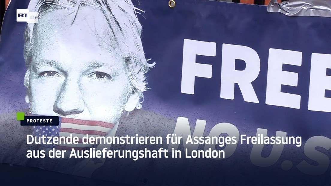 Dutzende demonstrieren für Assanges Freilassung aus der Auslieferungshaft in London