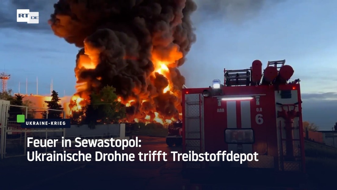 Feuer in Sewastopol: Ukrainische Drohne trifft Treibstoffdepot