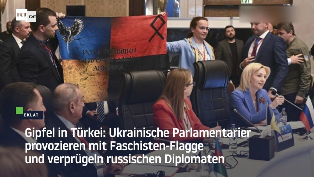 Gipfel in Türkei: Ukrainer provozieren mit Faschisten-Flagge und verprügeln russischen Diplomaten