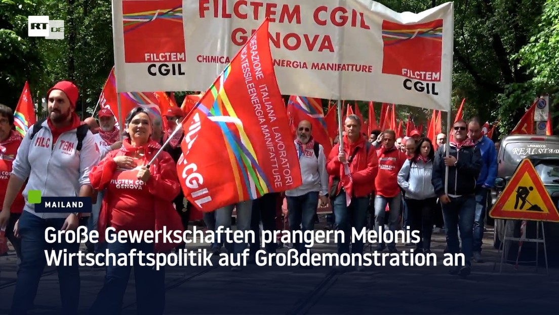 Mailand: Große Gewerkschaften prangern Melonis Wirtschaftspolitik auf einer Großdemonstration