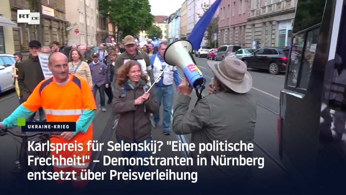 Protest in Nürnberg: Karlspreis für Selenskij? – "Eine politische Frechheit!"