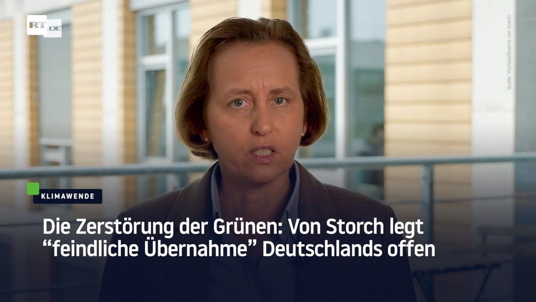 Die Zerstörung der Grünen: Von Storch legt "feindliche Übernahme" Deutschlands offen