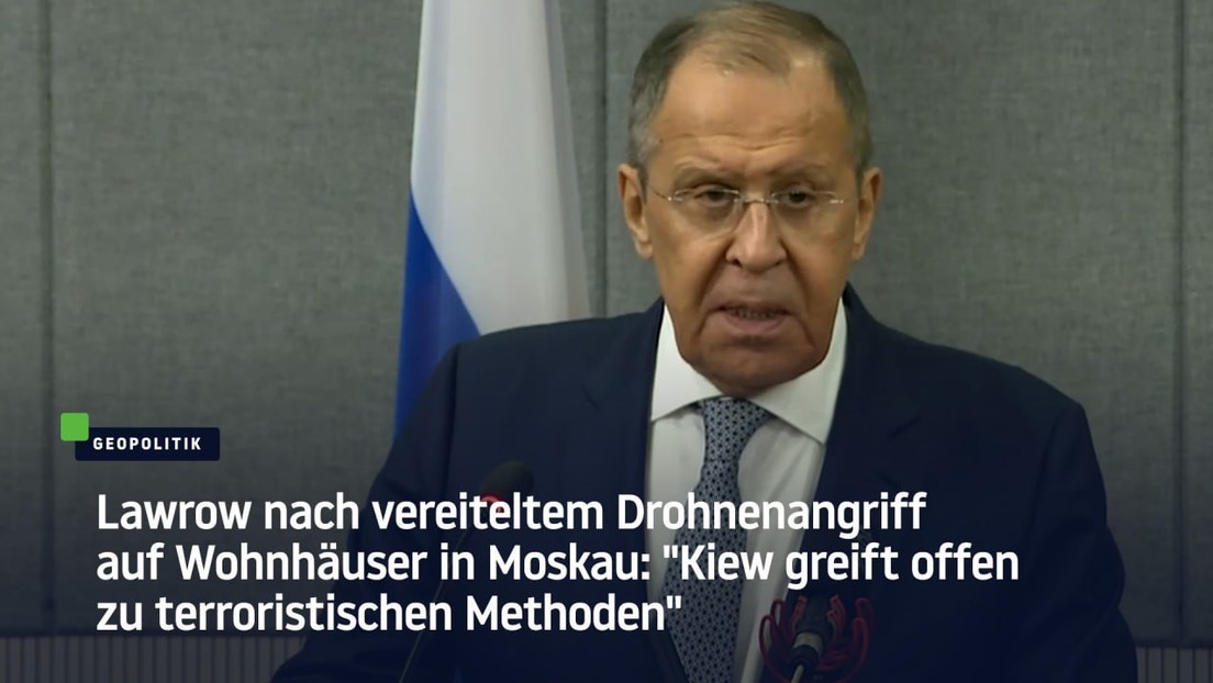 Lavrov after foiled drone attack: "Kiev openly resorts to terrorist methods"