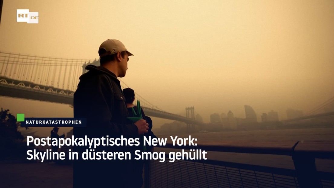 Postapokalyptisches New York: Skyline in düsteren Smog gehüllt