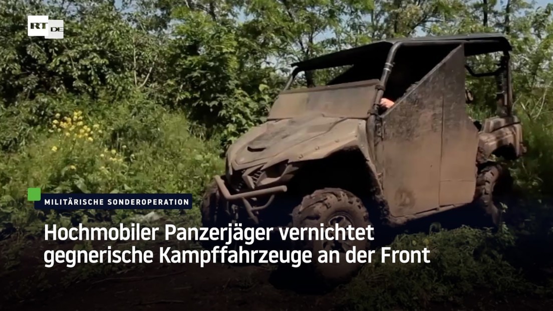 Hochmobiler Panzerjäger vernichtet gegnerische Kampffahrzeuge an der Front