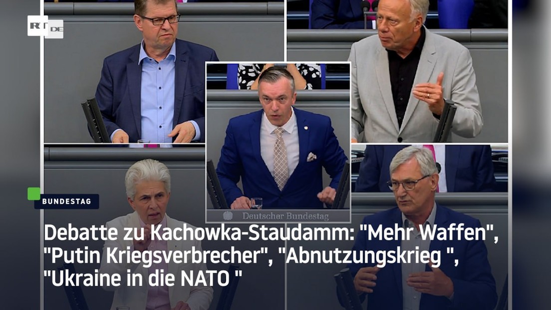 Debatte zu Kachowka: "Mehr Waffen", "Putin Kriegsverbrecher", "Abnutzungskrieg ", "Ukraine in NATO"