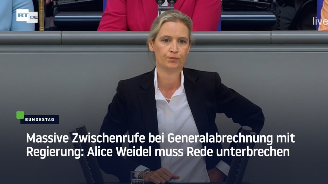 Massive Zwischenrufe bei Generalabrechnung mit Regierung: Alice Weidel muss Rede unterbrechen
