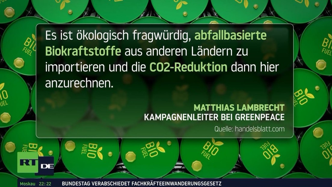 Vermehrte Biodiesel-Importe aus China: Fragwürdige Beschönigung der deutschen "Klimabilanz"