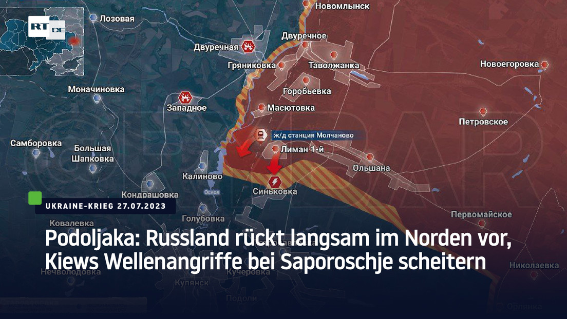 Podoljaka: Russland rückt langsam im Norden vor, Kiews Wellenangriffe bei Saporoschje scheitern