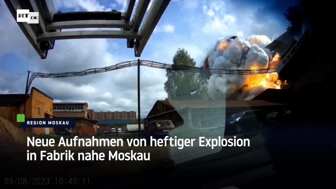 Neue Aufnahmen von heftiger Explosion in Fabrik nahe Moskau
