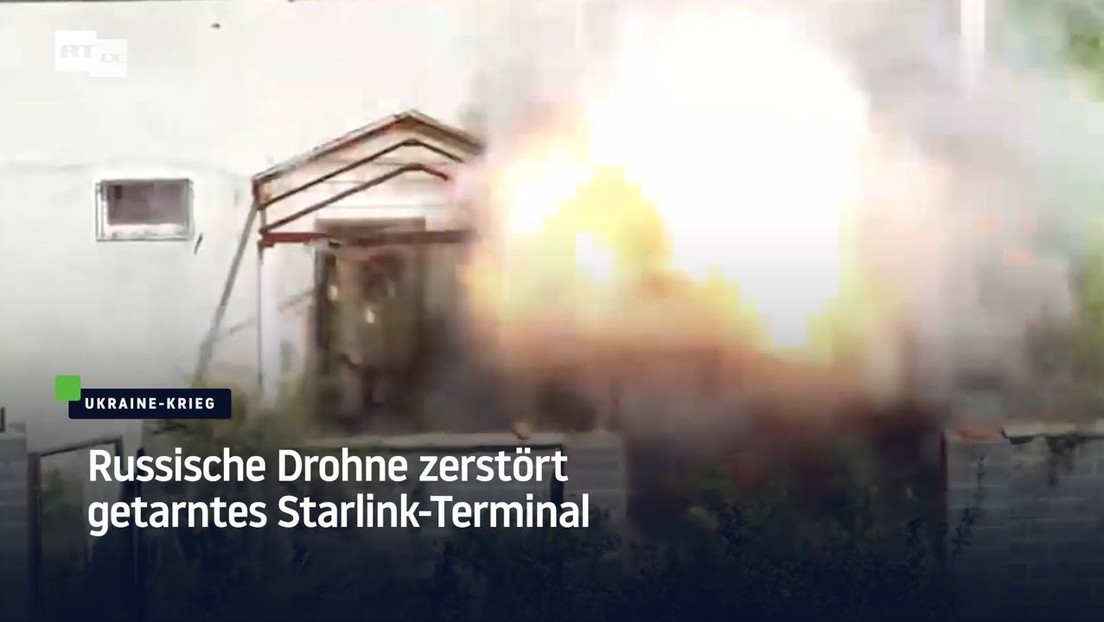 Russische Drohne zerstört getarntes Starlink-Terminal