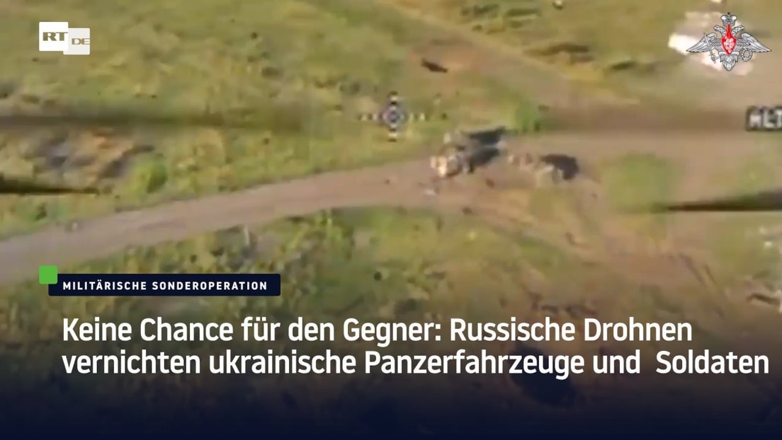 Keine Chance für den Gegner: Russische Drohnen vernichten ukrainische Panzerfahrzeuge