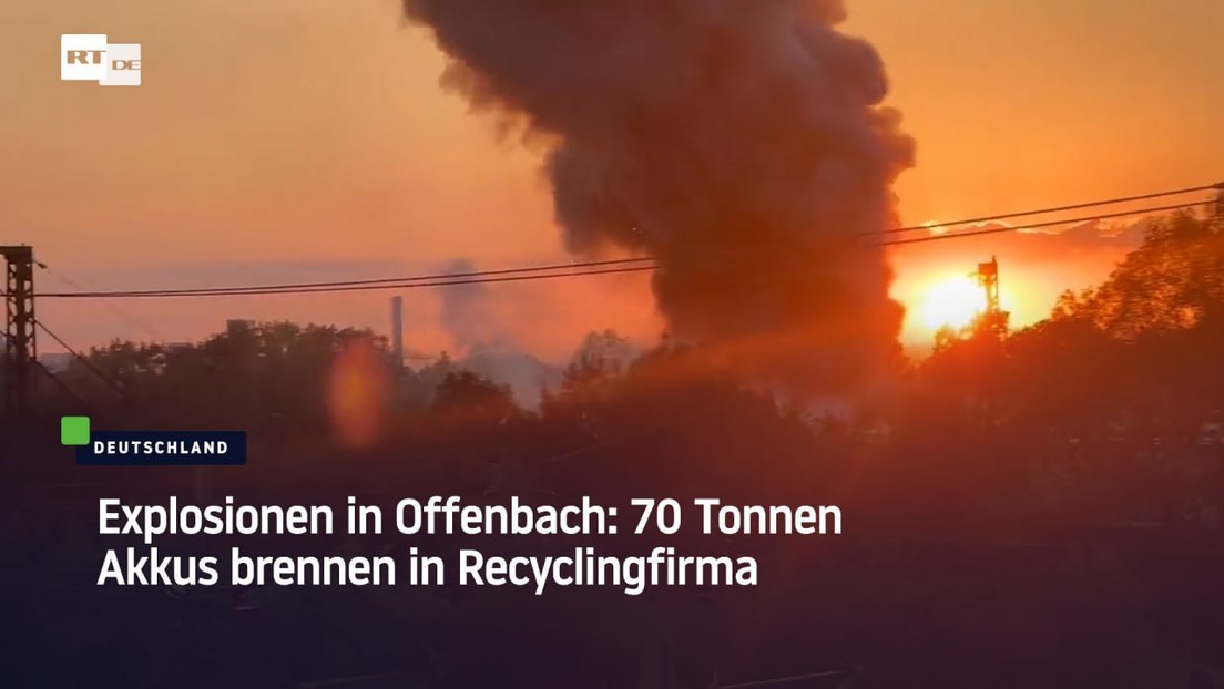Explosionen in Offenbach: 70 Tonnen Akkus brennen in Recyclingfirma