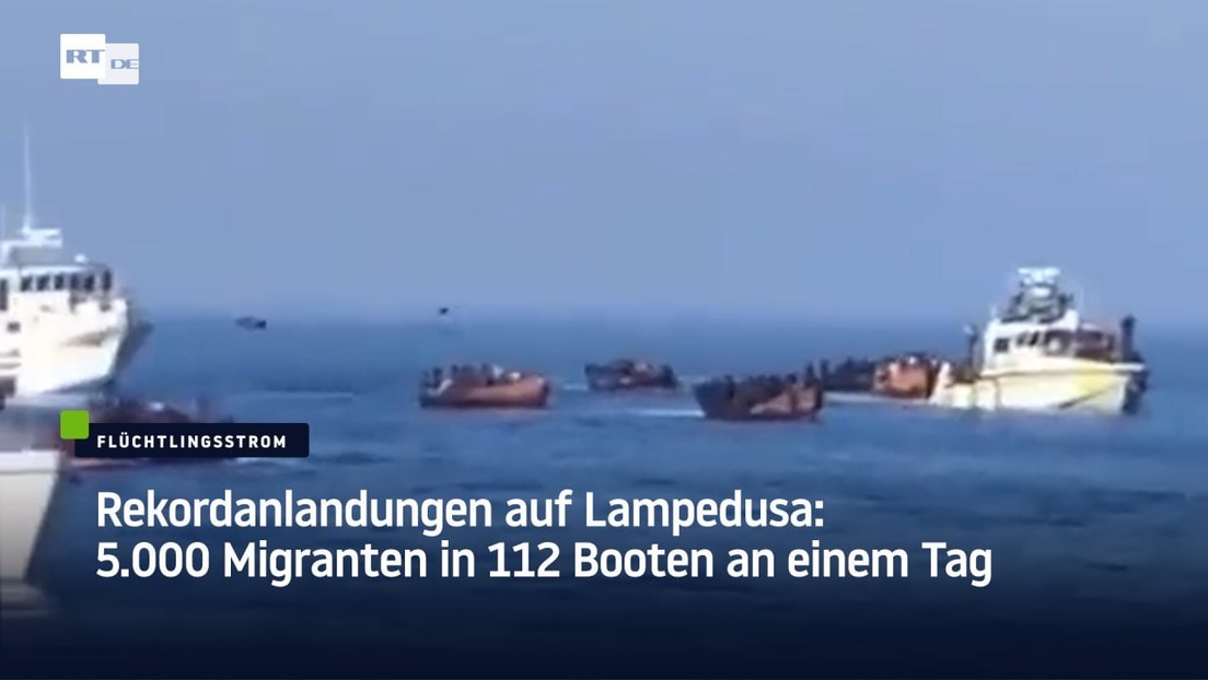 Rekordanlandungen auf Lampedusa: 5.000 Migranten in 112 Booten an einem Tag