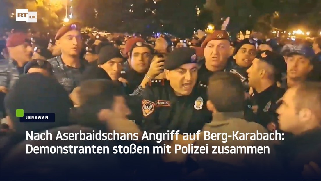 Nach Aserbaidschans Angriff auf Bergkarabach: Demonstranten stoßen mit Polizei zusammen
