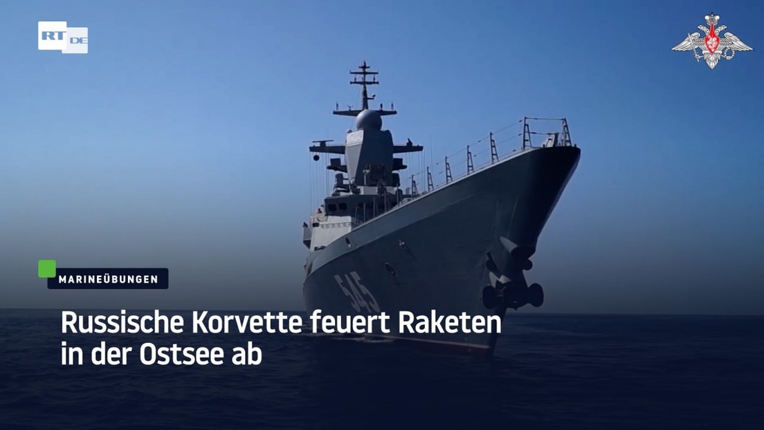 Russische Korvette feuert Raketen in der Ostsee ab