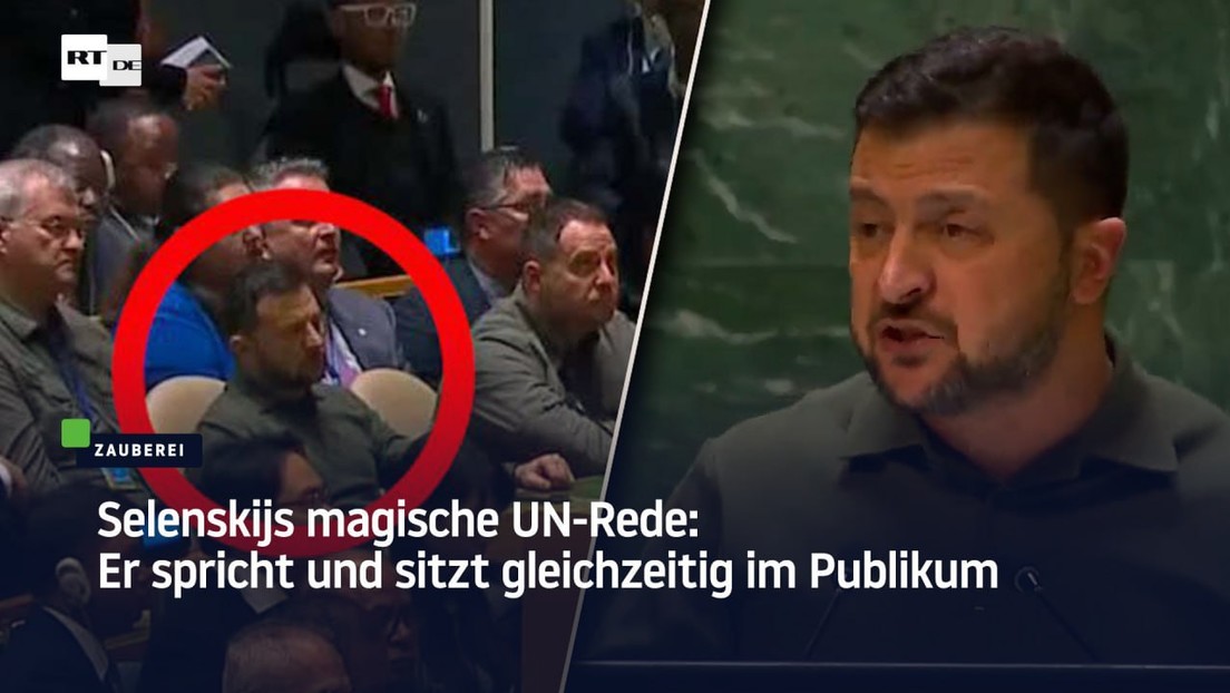Selenskijs magische UN-Rede: Er spricht – und sitzt gleichzeitig im Publikum