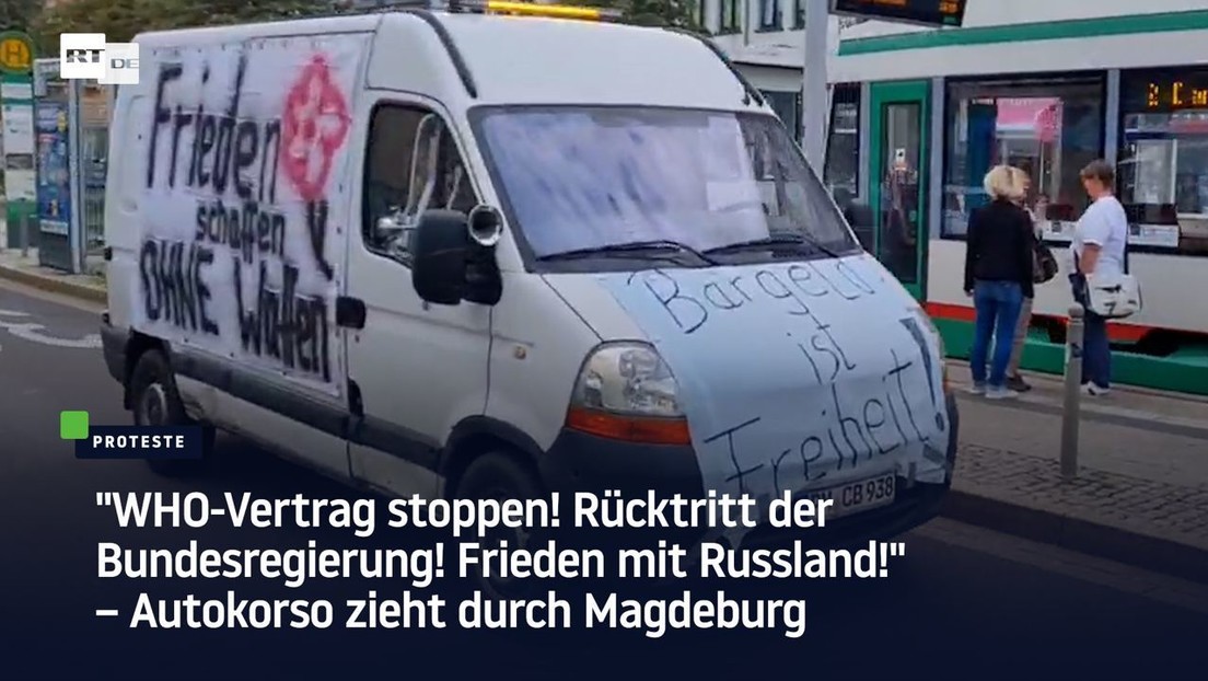 "Rücktritt der Bundesregierung! Frieden mit Russland!" – Autokorso zieht durch Magdeburg