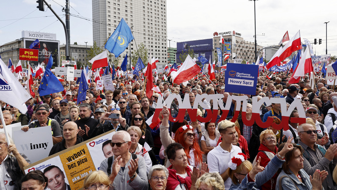 Warschau: Protestmarsch der Opposition vor Parlamentswahlen