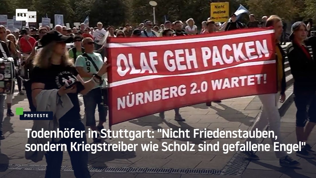 Todenhöfer in Stuttgart: "Nicht Friedenstauben, Kriegstreiber wie Scholz sind gefallene Engel"