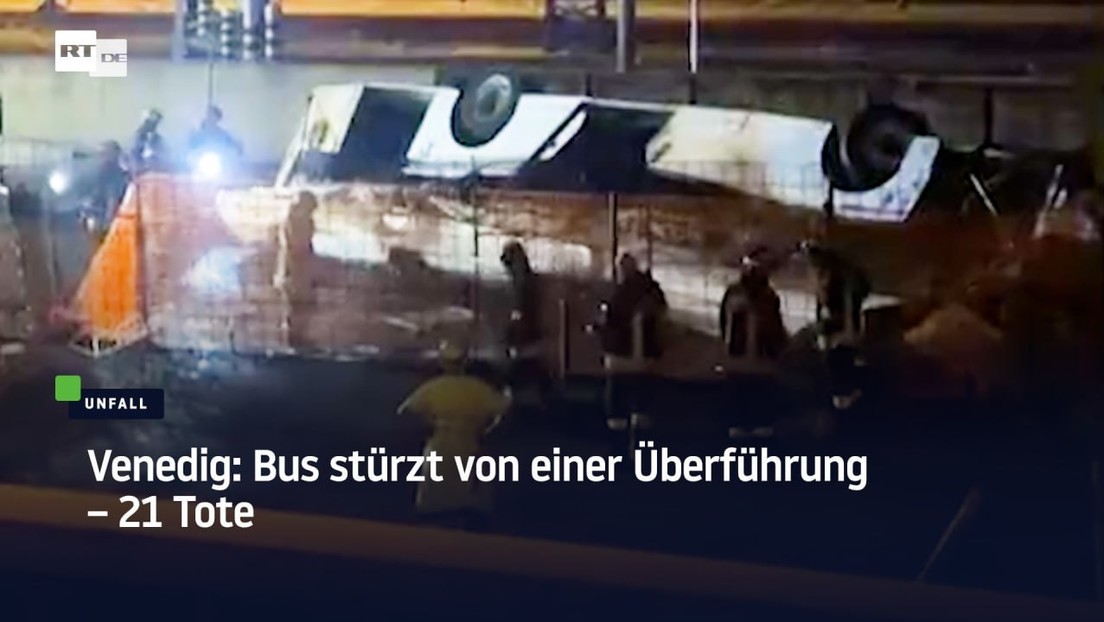 Venedig: Bus stürzt von einer Überführung – 21 Tote
