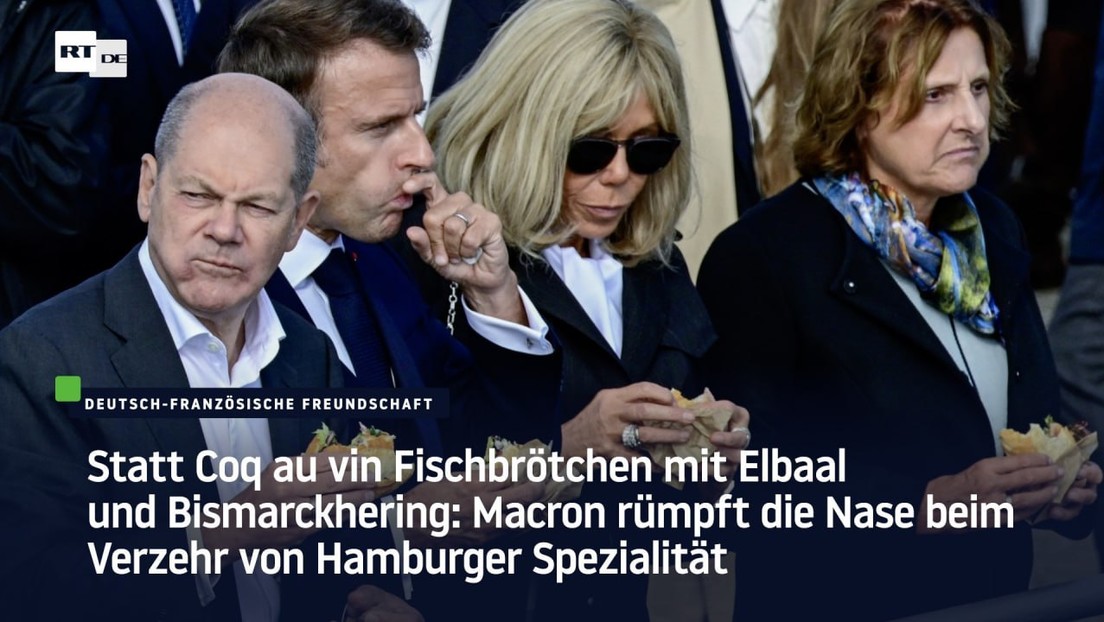 Fischbrötchen mit Elbaal und Bismarckhering: Macron rümpft die Nase