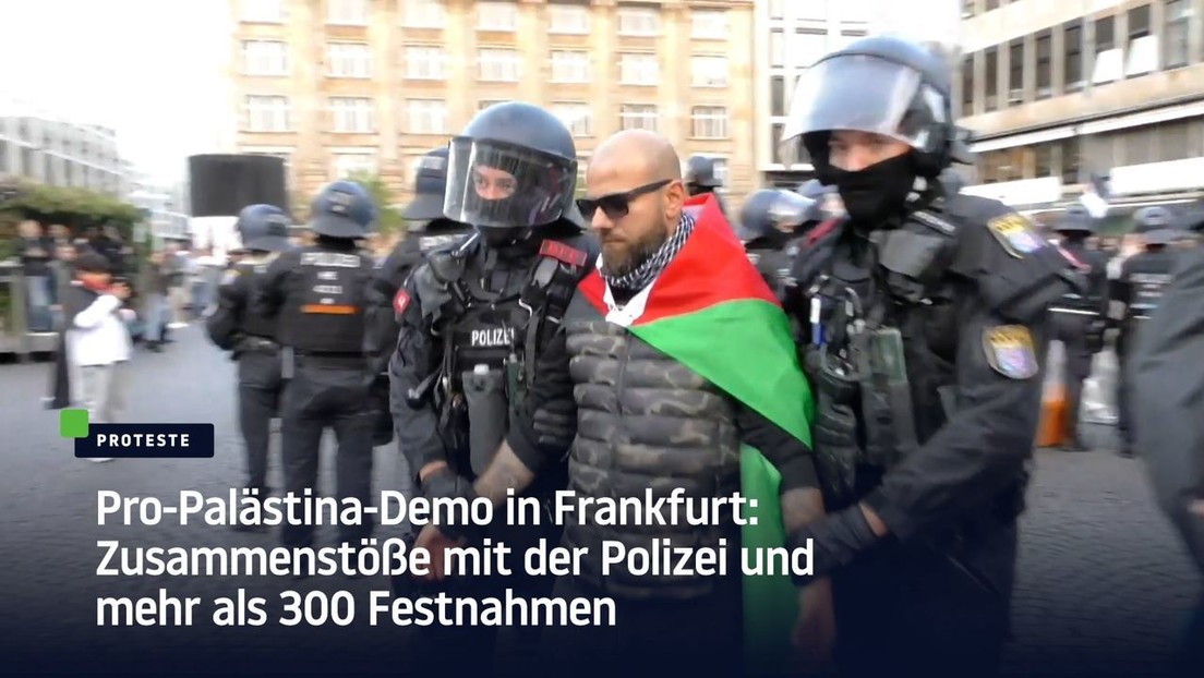 Pro-Palästina-Demo in Frankfurt: Zusammenstöße mit der Polizei und mehr als 300 Festnahmen
