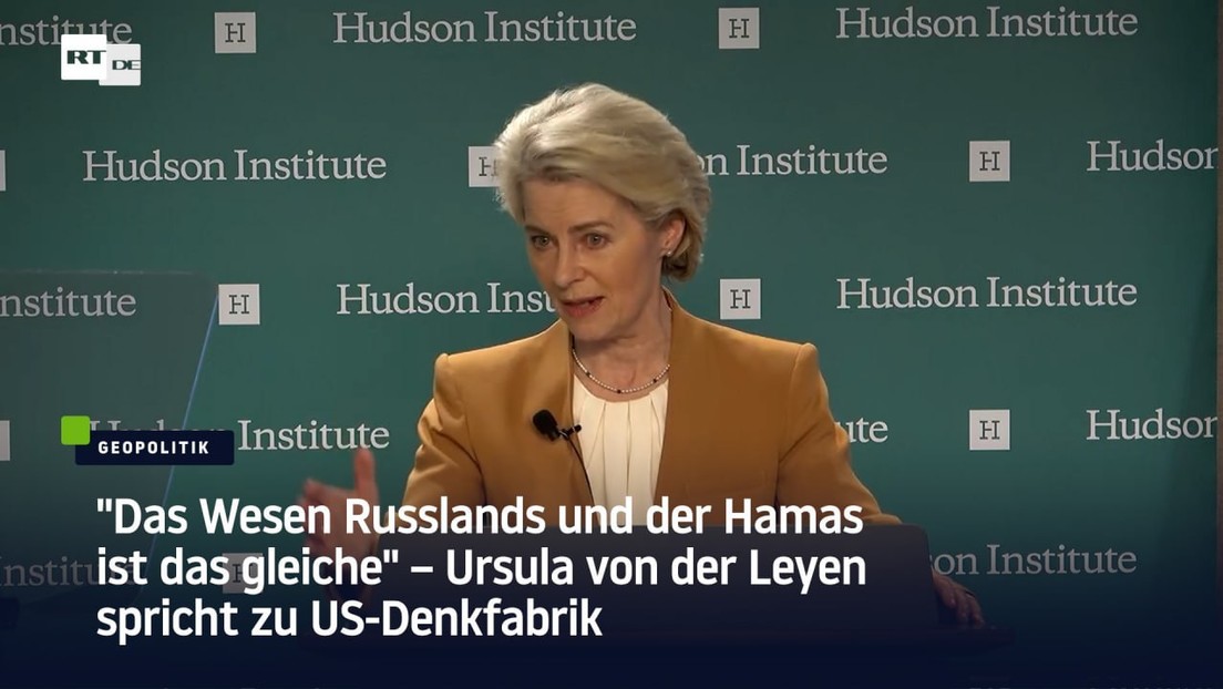 "Das Wesen Russlands und der Hamas ist das gleiche" – Ursula von der Leyen spricht zu US-Denkfabrik