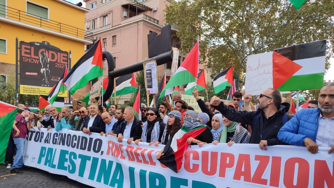 Großdemonstration in Rom für den "antikolonialen Befreiungskampf" in Palästina