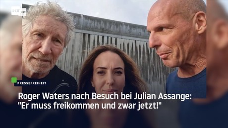Der Musiker und Mitbegründer von Pink Floyd, Roger Waters, nach Besuch bei Julian  Assange