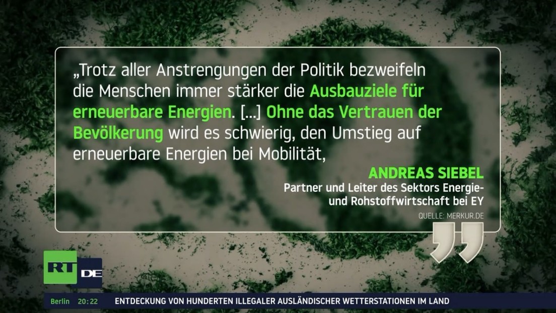 Ernst & Young-Umfrage: Deutsche Bevölkerung bezweifelt Ziele der Energiewende