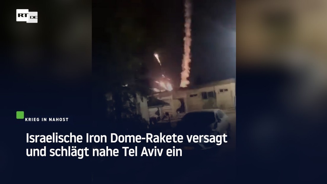 Israelische Iron Dome-Rakete versagt und schlägt nahe Tel Aviv ein