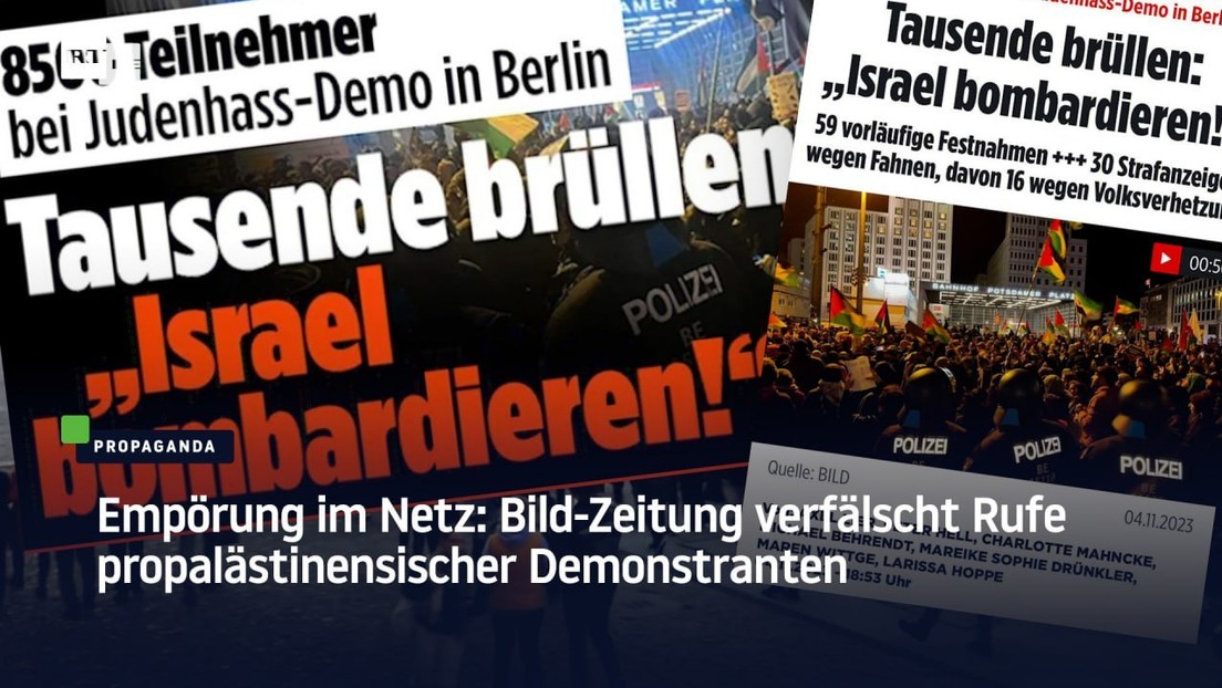 Empörung im Netz: Bild-Zeitung verfälscht Rufe propalästinensischer Demonstranten