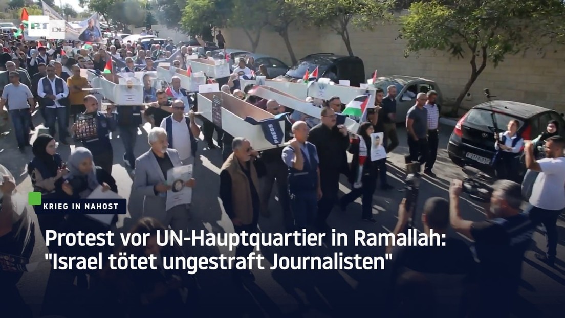 Protest vor UN-Hauptquartier in Ramallah: "Israel tötet ungestraft Journalisten"